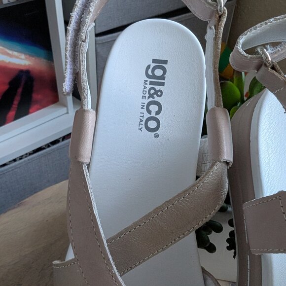 Igi&Co Sindy Sandals White/Taupe Size 40 (US 9.5–10) Made in Italy - Picture 7 of 11